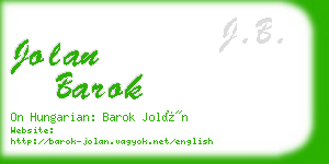 jolan barok business card